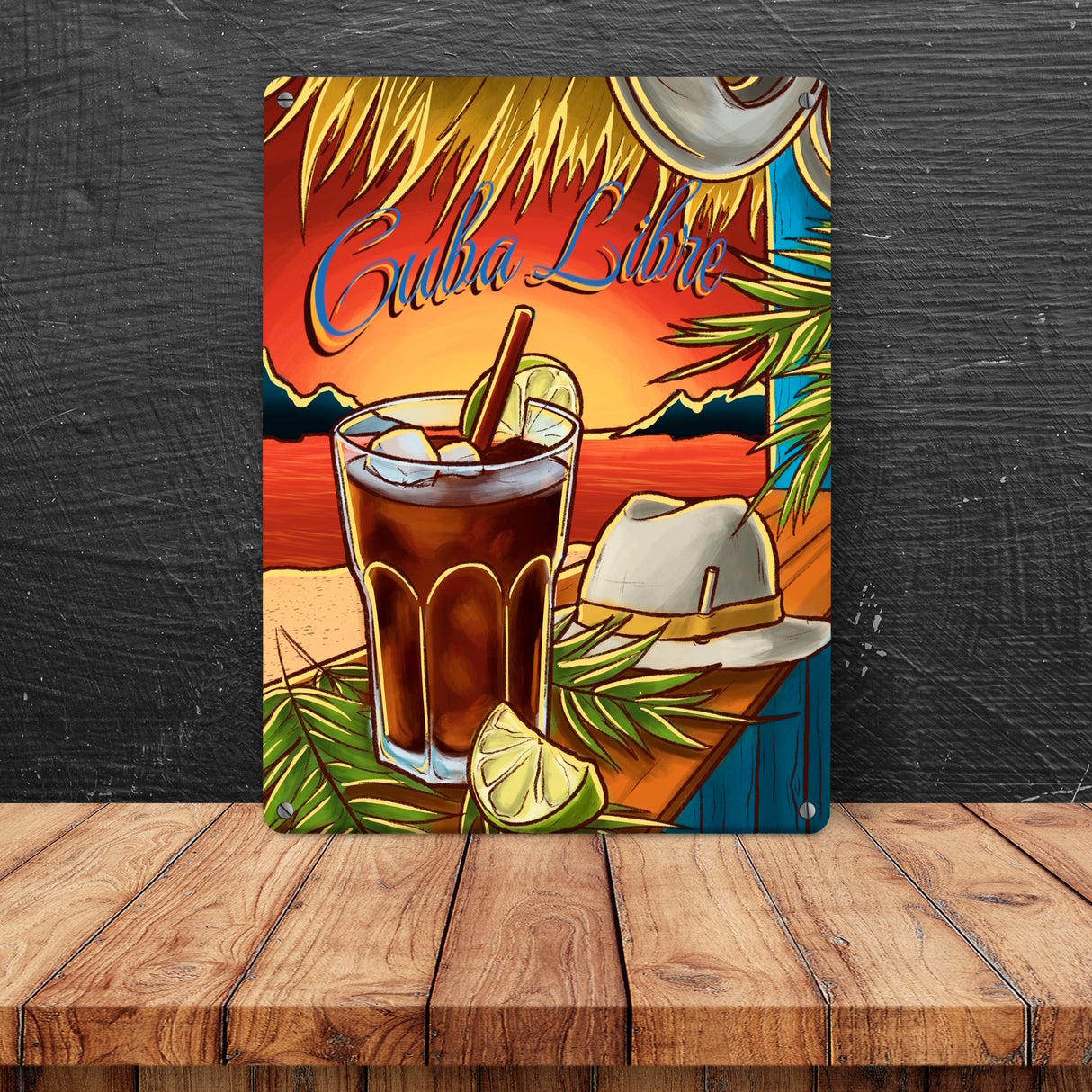 Cuba Libre Metallschild - The Cocktail Series - Retro Drink Motiv