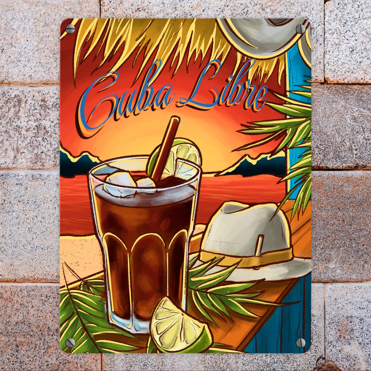 Cuba Libre Metallschild - The Cocktail Series - Retro Drink Motiv