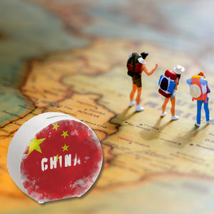 Spardose mit China-Flagge im Used Look - Sparschwein für Urlauber