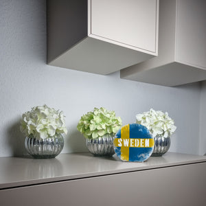 Spardose mit Schweden-Flagge im Used Look - Sparschwein für Urlauber