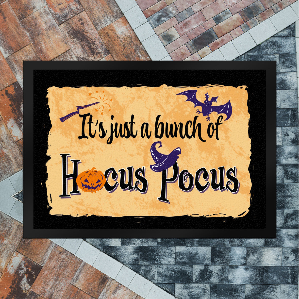 Fußmatte mit Halloween Motiv und Spruch - It's just a bunch of Hocus Pocus -