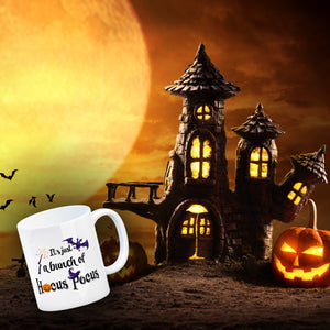 Kaffeebecher mit Halloween Motiv und Spruch - It's just a bunch of Hocus Pocus -