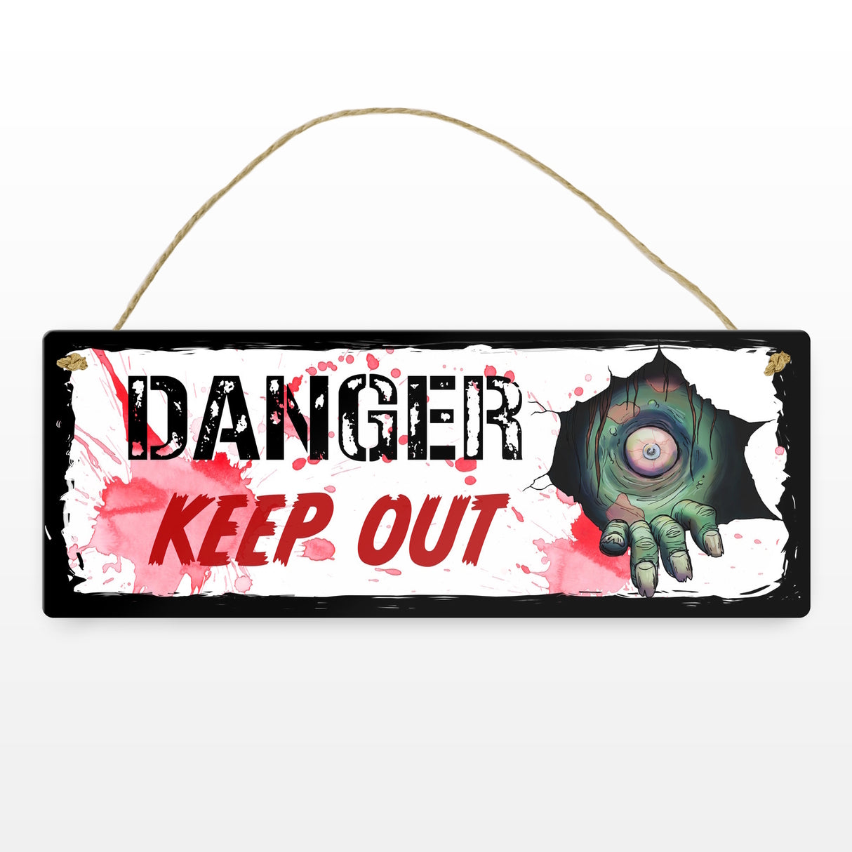 Danger Keep out Metallschild mit Zombie-Motiv zu Halloween