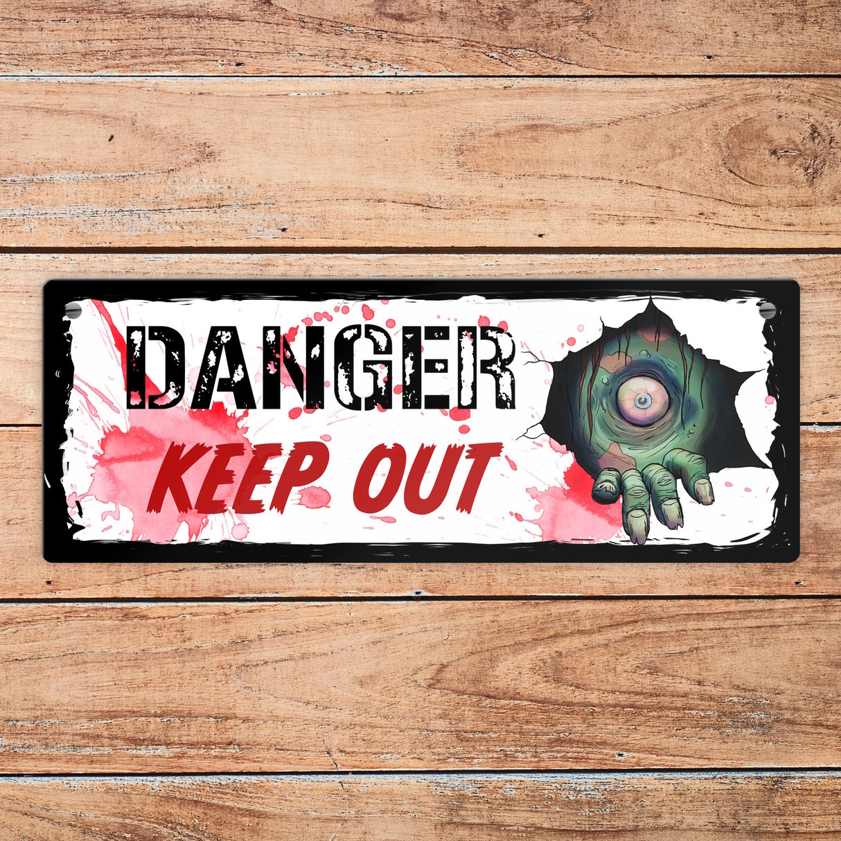 Danger Keep out Metallschild mit Zombie-Motiv zu Halloween