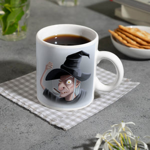Kaffeebecher mit lustigem Motiv und Spruch - Auch Hexen brauchen Kaffee -