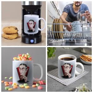 Kaffeebecher mit lustigem Motiv und Spruch - Auch Vampire brauchen Kaffee -