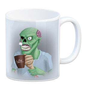 Kaffeebecher mit lustigem Motiv und Spruch - Auch Zombies brauchen Kaffee -