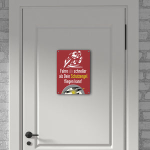 Motorrad-Fahrer Schild zum Thema Motorrad und Schutzengel