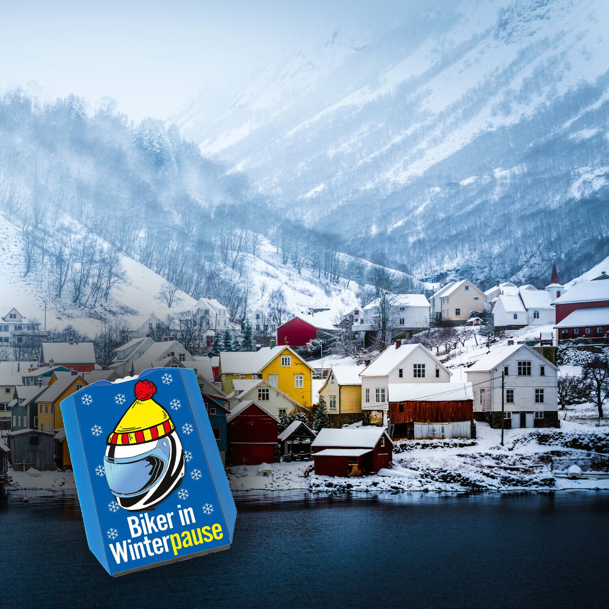 Parkscheibe zum Thema Motorradfahren mit Spruch Biker in Winterpause