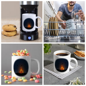 Kaffeetasse mit gruseligem Hexenfeuer Motiv und Spruch - Happy Halloween