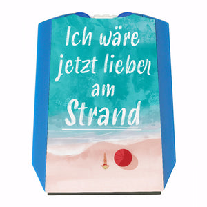 Ich wäre jetzt lieber am Strand Parkscheibe mit Strandmotiv und Eiskratzer