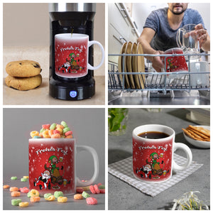 Frohes Fest mit lustigem Weihnachtsmotiv Kaffeebecher