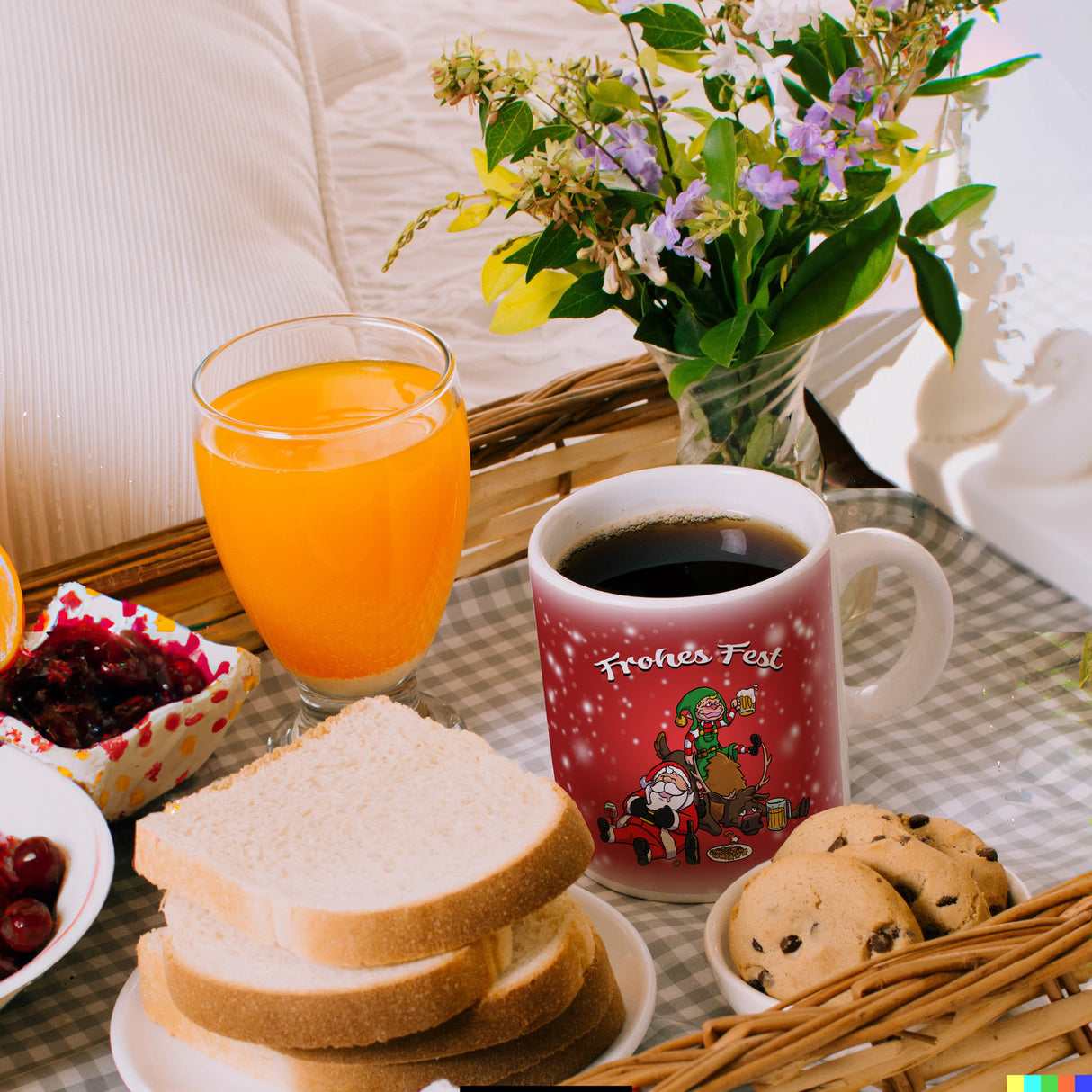 Frohes Fest mit lustigem Weihnachtsmotiv Kaffeebecher