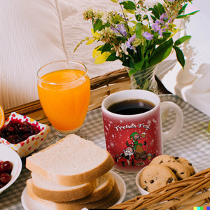 Frohes Fest mit lustigem Weihnachtsmotiv Kaffeebecher