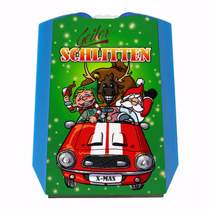 Geiler Schlitten - Rentier Weihnachtsmann und Elf Parkscheibe mit Eiskratzer