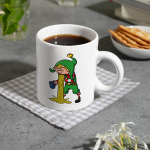 Kotzender Weihnachtswichtel mit Glühweintasse Weihnachten Kaffeebecher