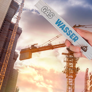 Gas Wasser Scheiße lustiger Meterstab aus Holz für Gas- und Wasserinstallateure