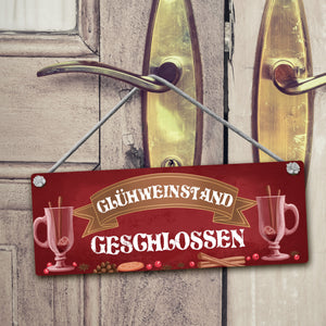 Wendeschild mit Kordel Das perfekte Gadget für deine Weihnachtsparty oder den nächsten Glühweinabend. Mit diesem praktischen und schönen Wendeschild kannst du einfach deinen Glühweinstand eröffnen oder schließen.