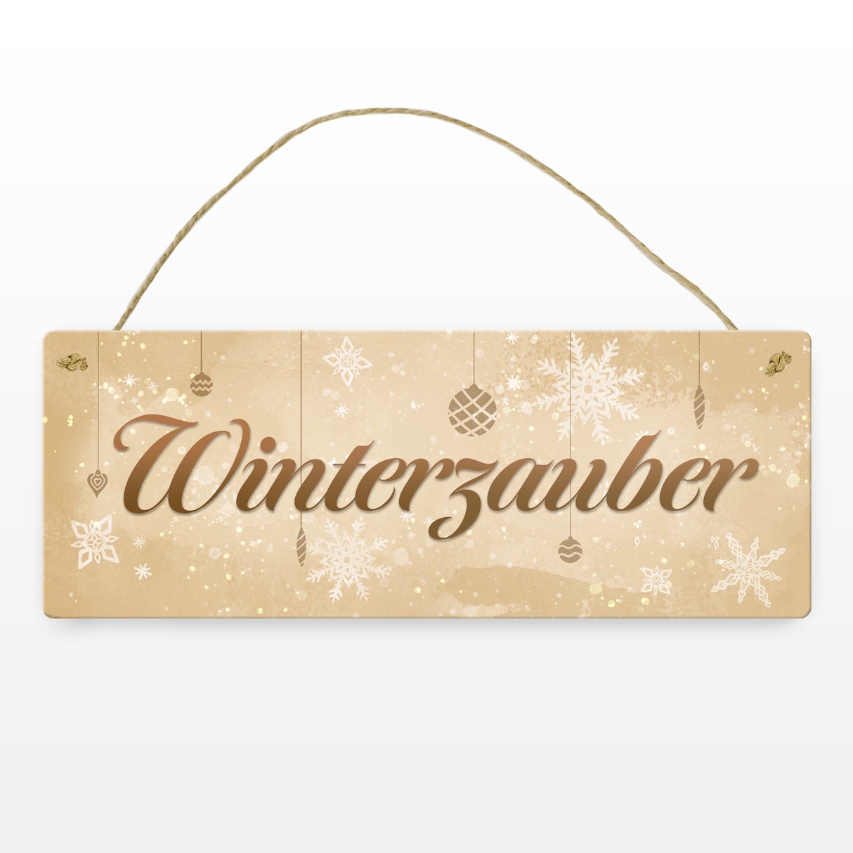 Winterzauber mit schönen Schneeflocken und Christbaumkugeln Metallschild