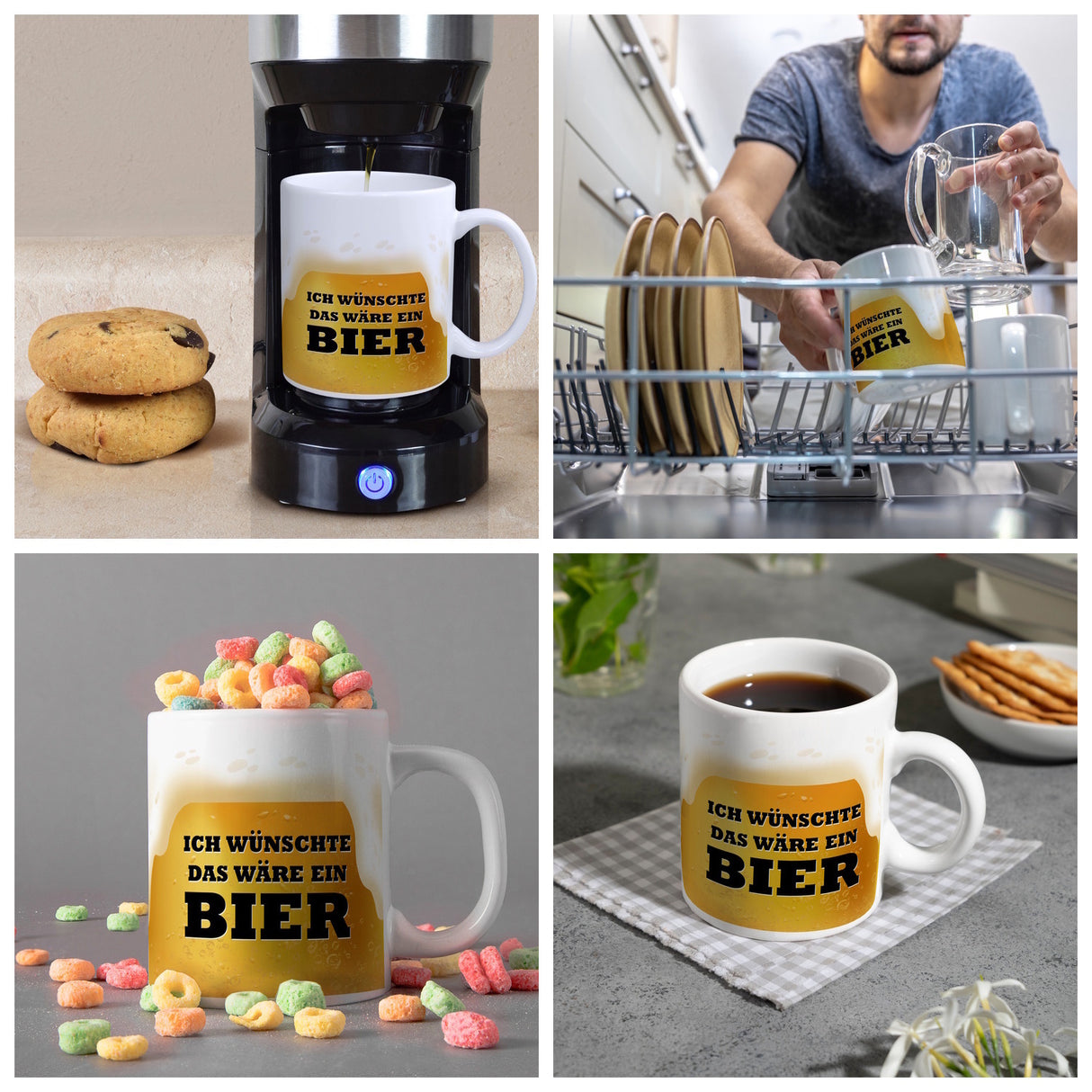 Ich wünschte das wäre ein Bier Kaffeebecher
