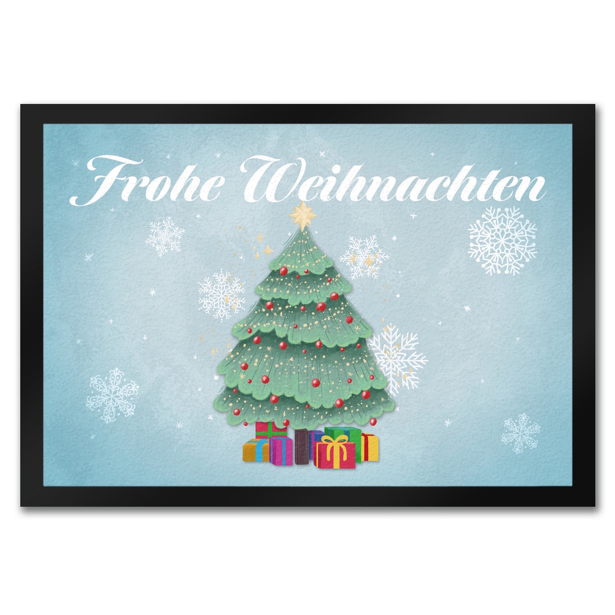 Frohe Weihnachten mit schönem Weihnachtsbaum Fußmatte