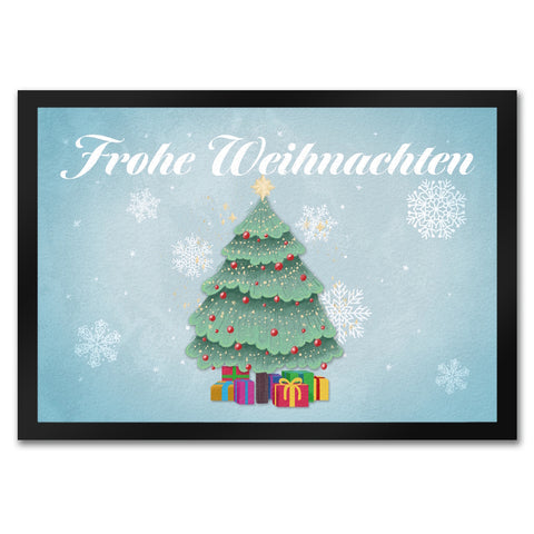 Frohe Weihnachten mit schönem Weihnachtsbaum Fußmatte