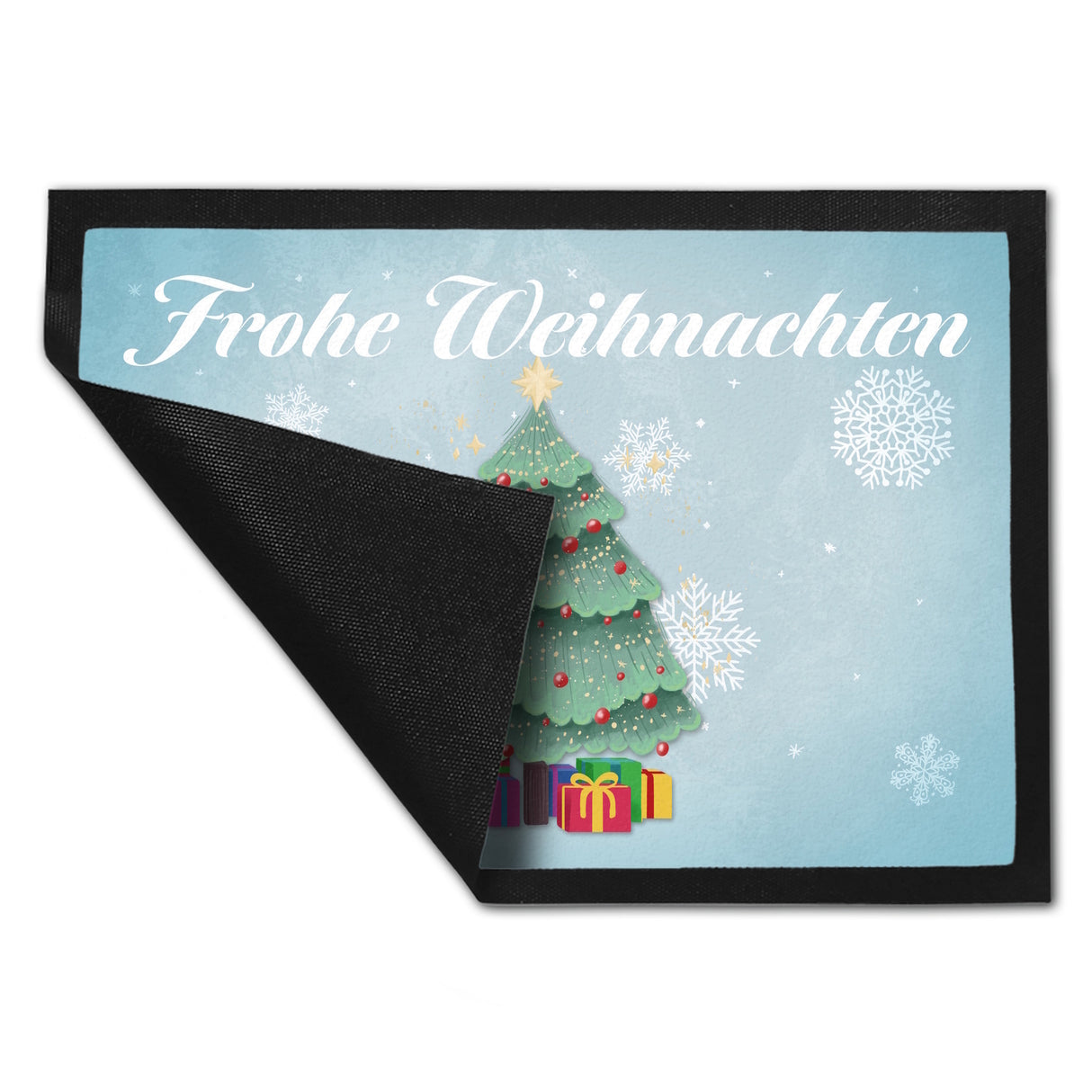Frohe Weihnachten mit schönem Weihnachtsbaum Fußmatte
