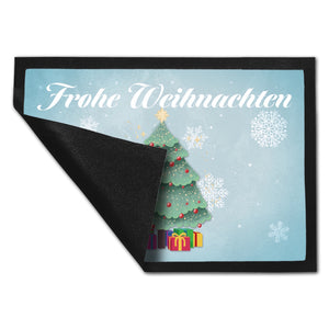 Frohe Weihnachten mit schönem Weihnachtsbaum Fußmatte