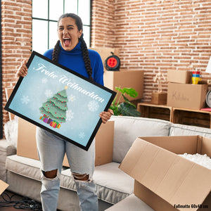 Frohe Weihnachten mit schönem Weihnachtsbaum Fußmatte