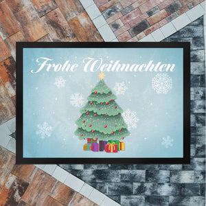 Frohe Weihnachten mit schönem Weihnachtsbaum Fußmatte