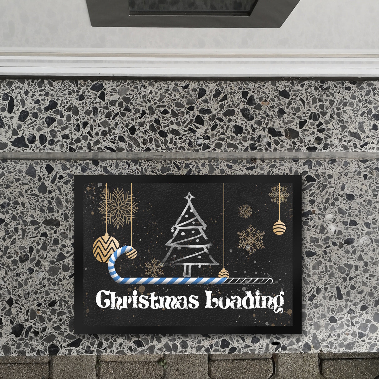 Christmas Loading mit Zuckerstange als Ladebalken Weihnachten Fußmatte