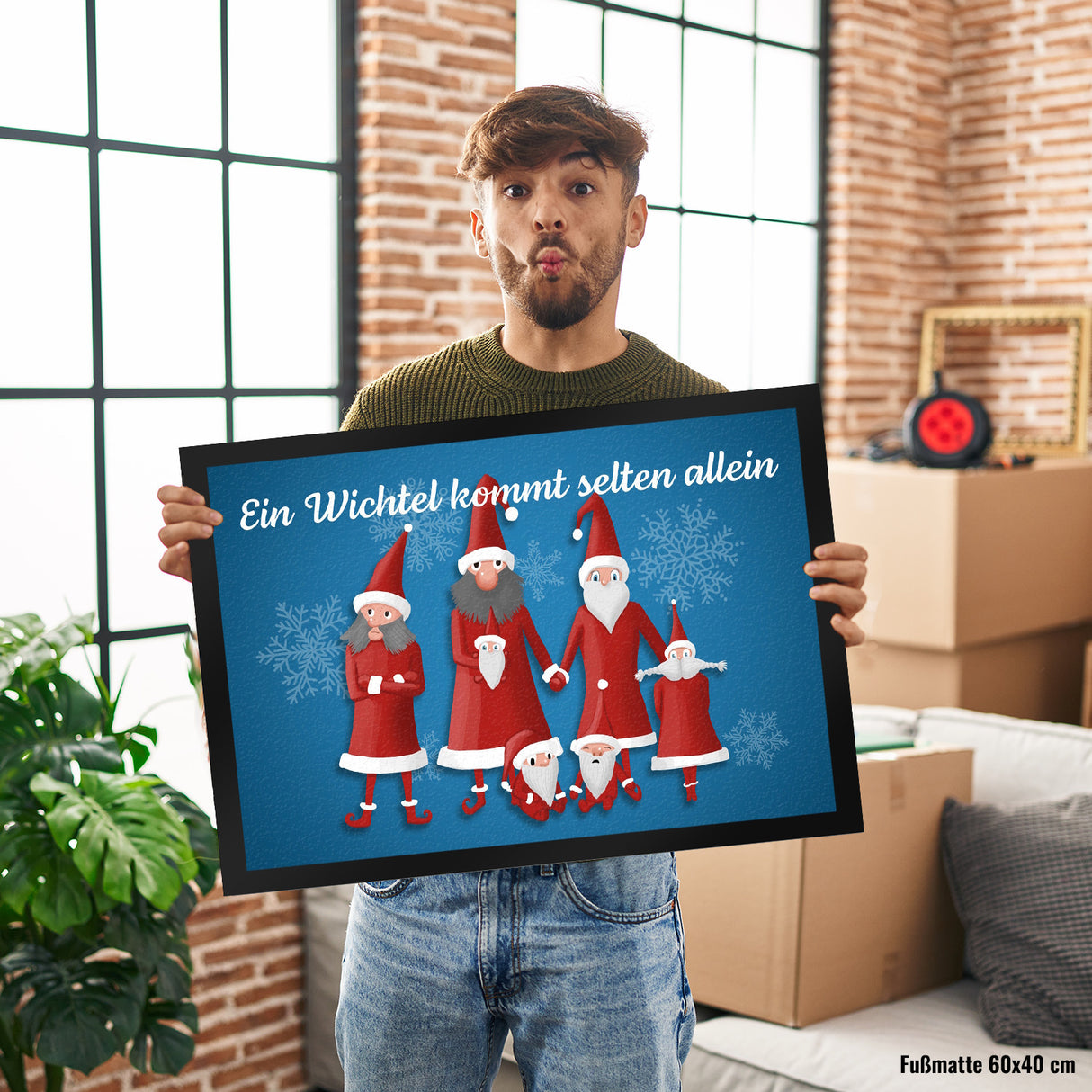 Ein Wichtel kommt selten allein mit lustigen Wichteln Fußmatte