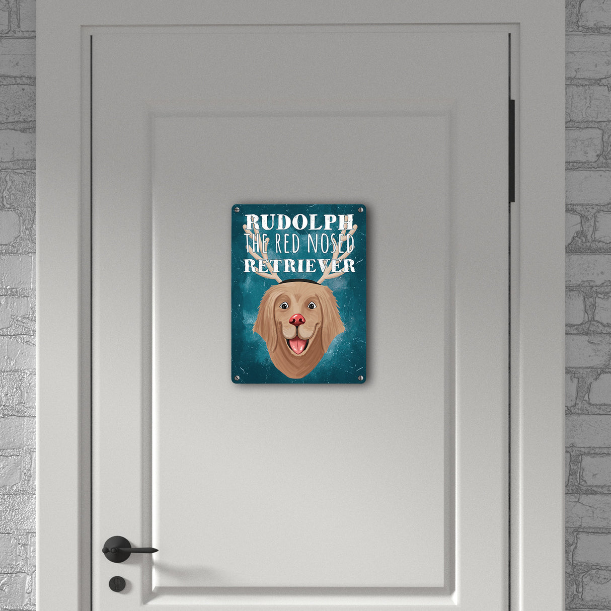 Rudolph the red nosed Retriever lustiges Metallschild