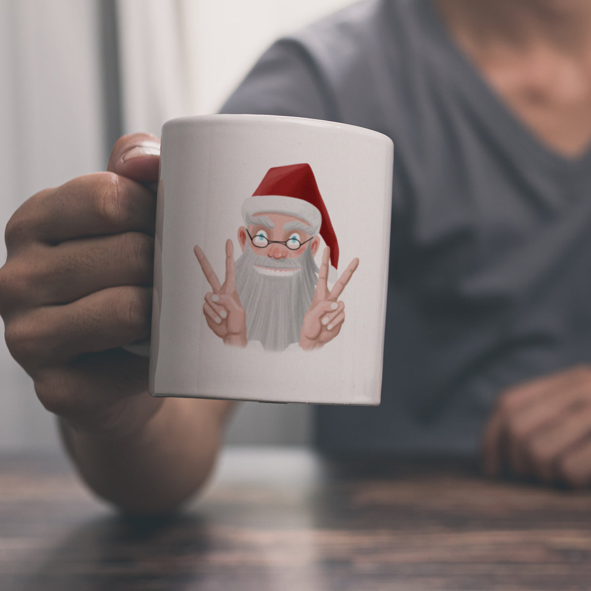Chill es ist Weihnachten Kaffeetasse mit lustigem Weihnachtsmann
