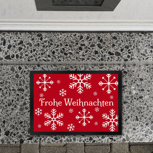 Frohe Weihnachten Türmatte mit Schneeflocken Fußmatte