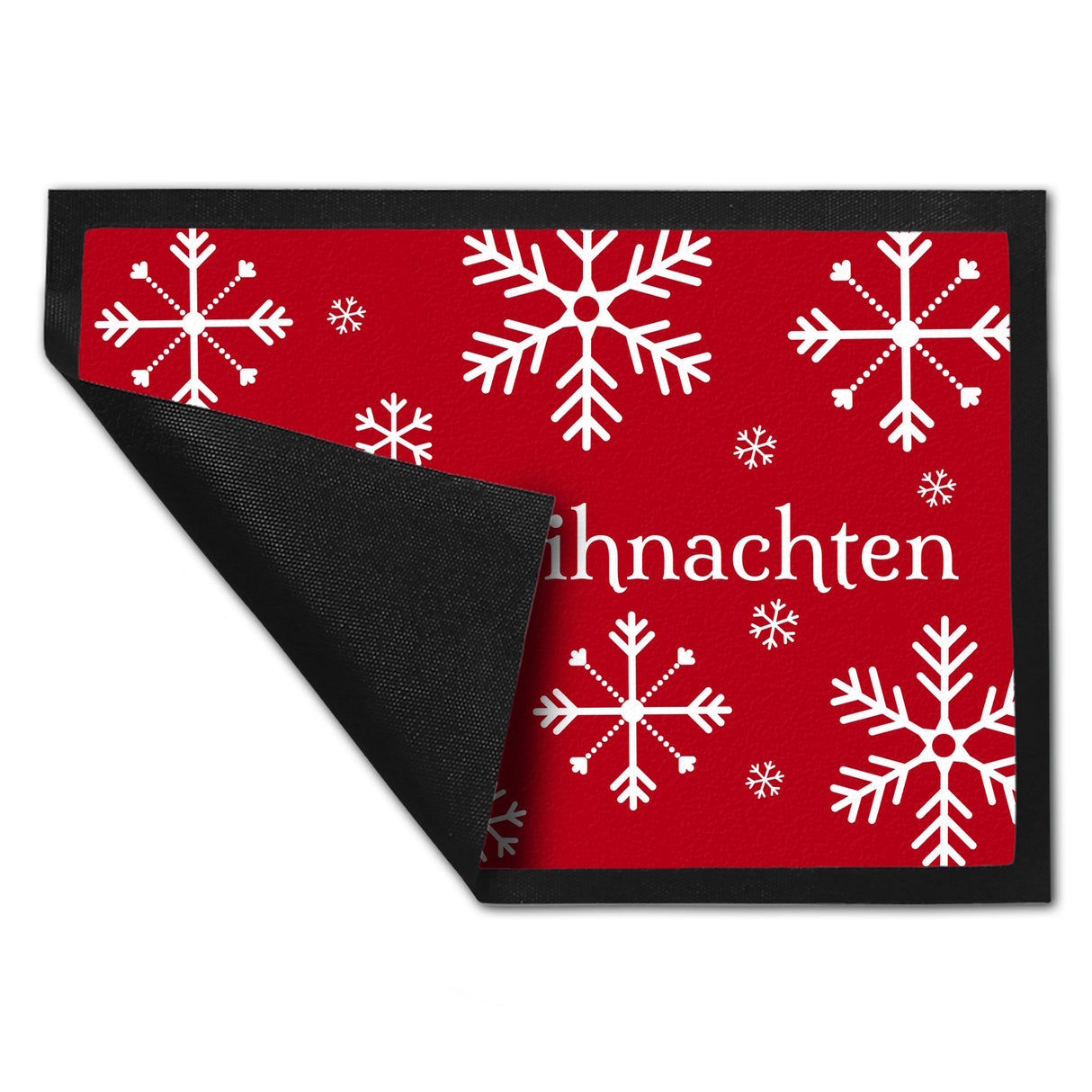 Frohe Weihnachten Türmatte mit Schneeflocken Fußmatte
