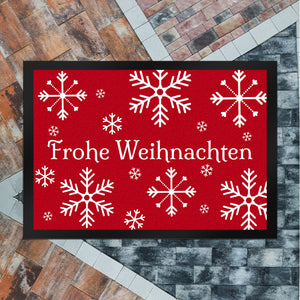 Frohe Weihnachten Türmatte mit Schneeflocken Fußmatte