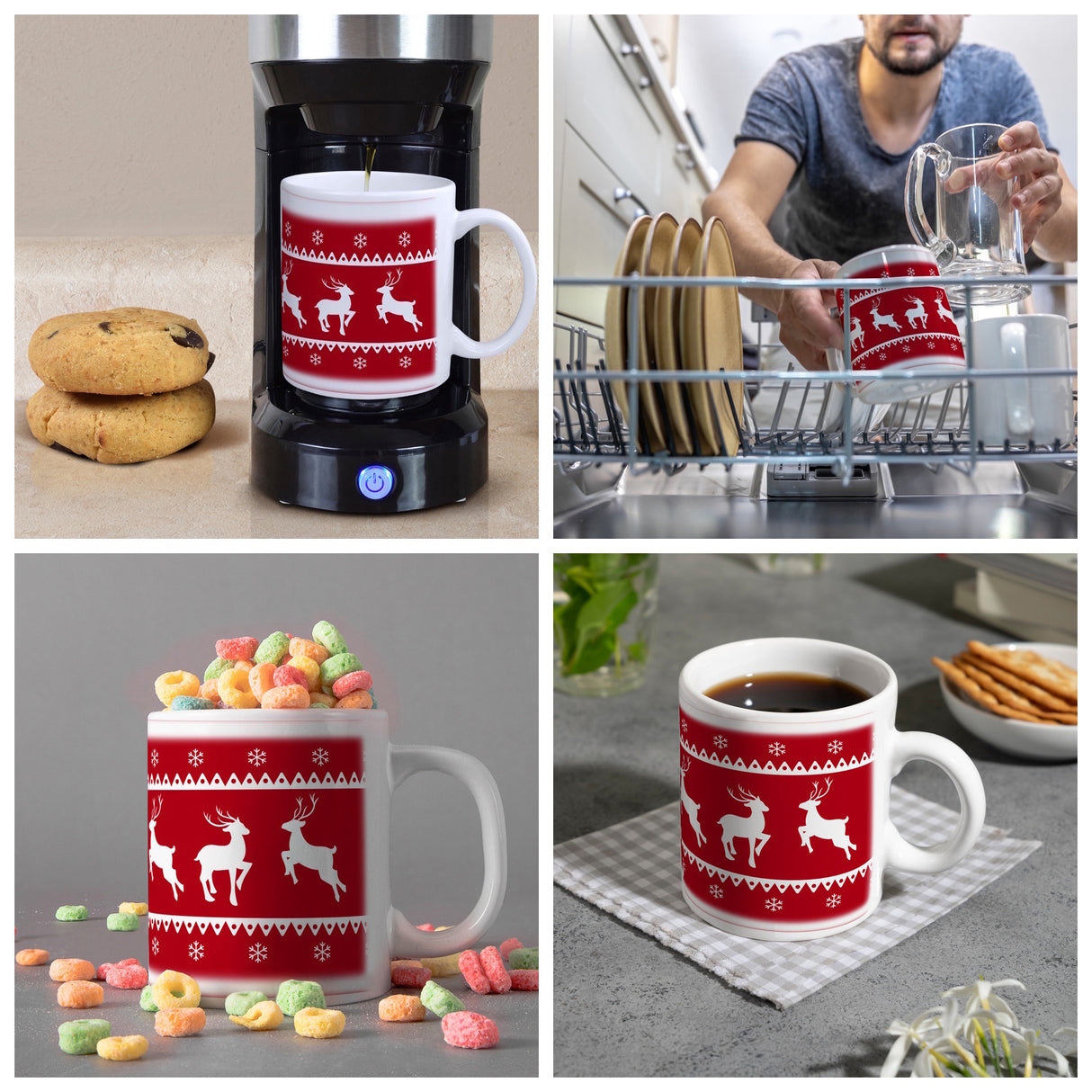 Weihnachten Kaffeebecher mit Rentieren