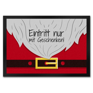 Weihnachtsmann Fußmatte mit lustigem Spruch
