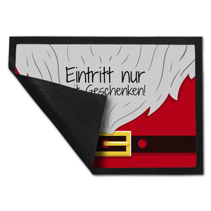 Weihnachtsmann Fußmatte mit lustigem Spruch