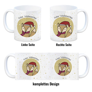 Frohe Weihnachten Kaffeebecher mit süßem Fuchs