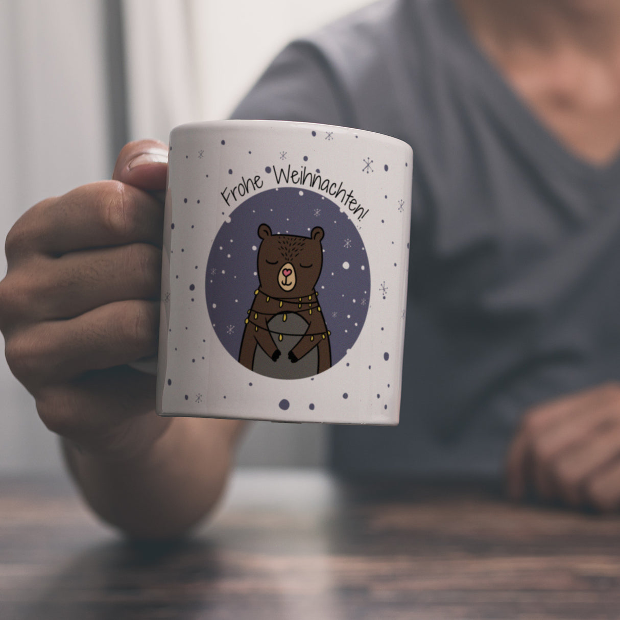 Frohe Weihnachten Kaffeebecher mit süßem Bären