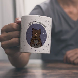 Frohe Weihnachten Kaffeebecher mit süßem Bären