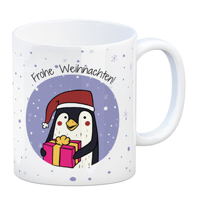 Frohe Weihnachten Kaffeebecher mit süßem Pinguin