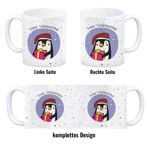 Frohe Weihnachten Kaffeebecher mit süßem Pinguin