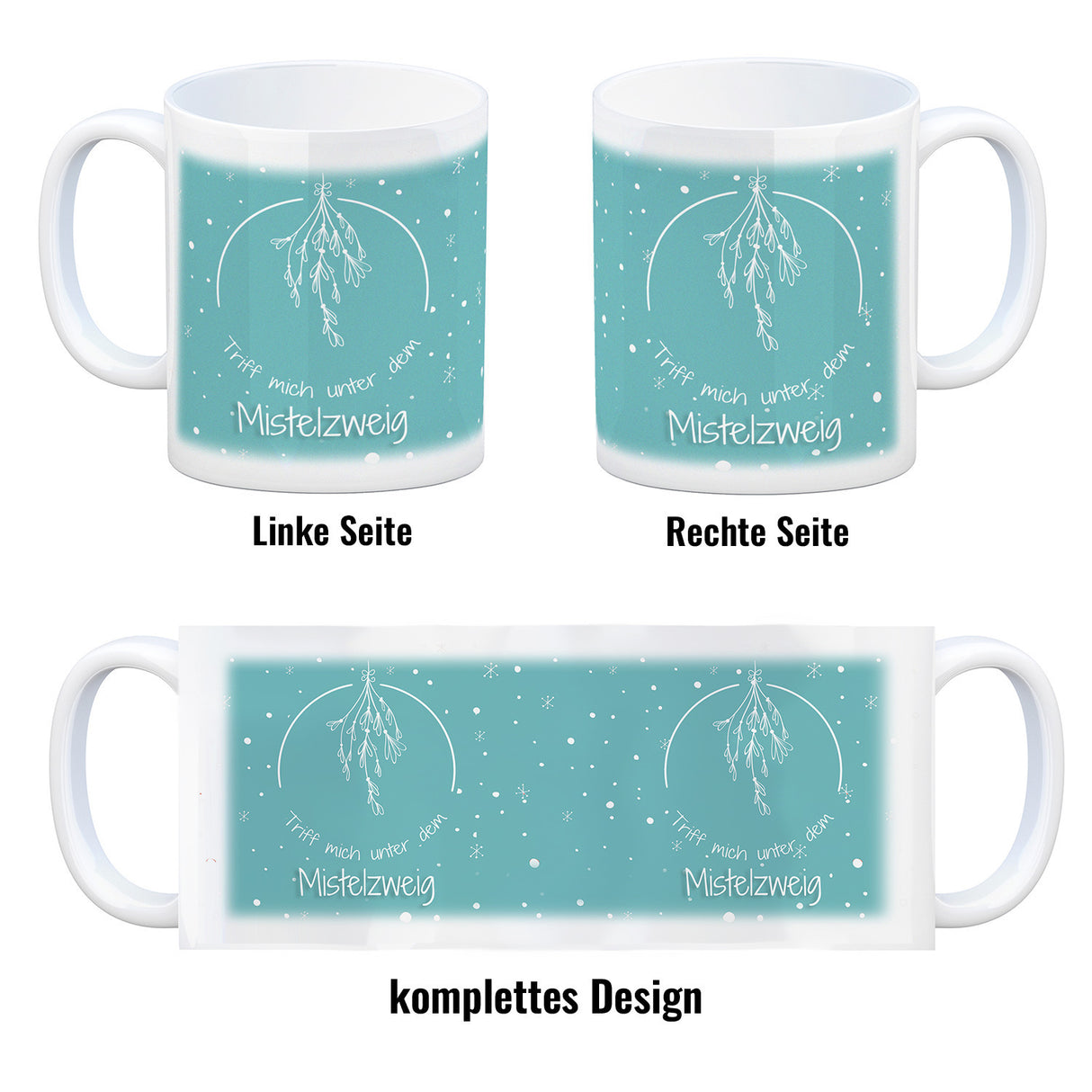 Triff mich unter dem Mistelzweig Weihnachten Kaffeebecher