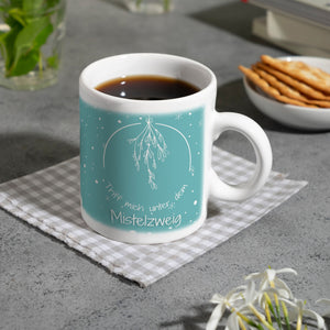 Triff mich unter dem Mistelzweig Weihnachten Kaffeebecher
