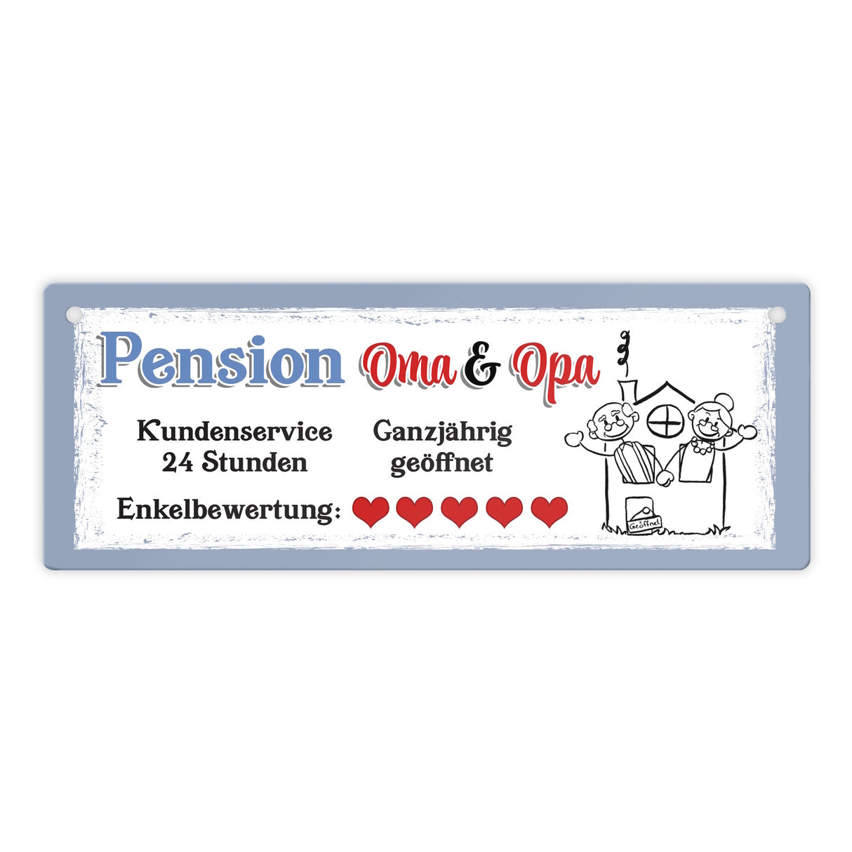 Pension Oma und Opa Metallschild