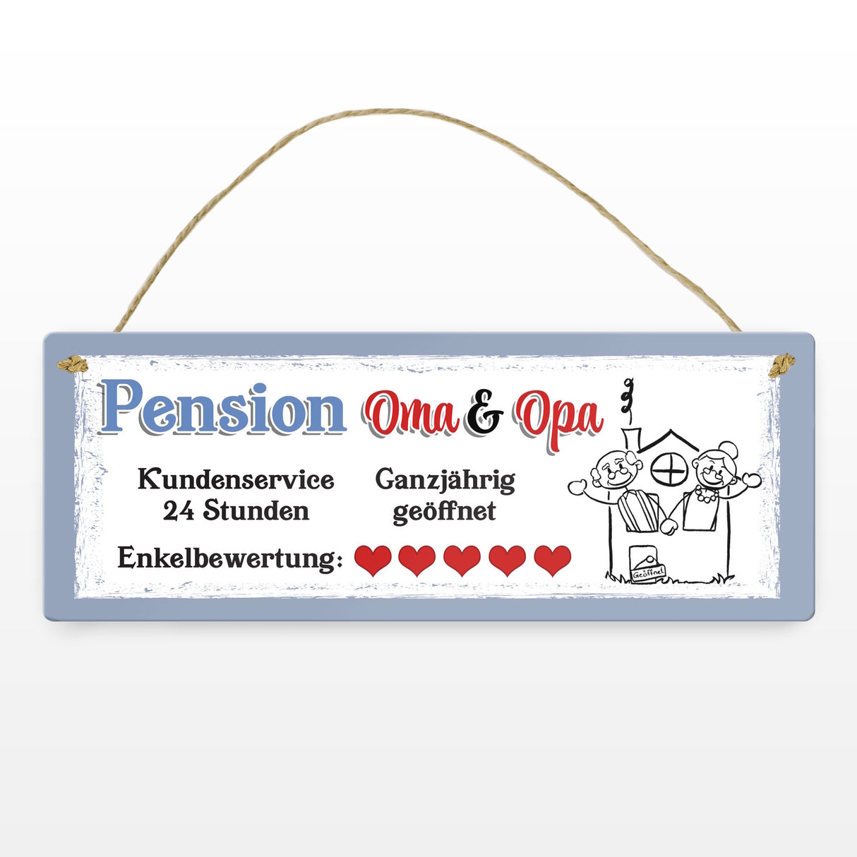 Pension Oma und Opa Metallschild