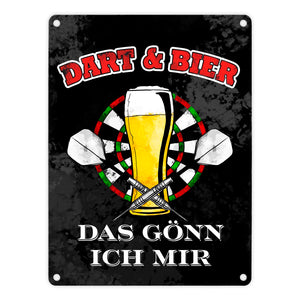 Dart und Bier das gönn ich mir Metallschild